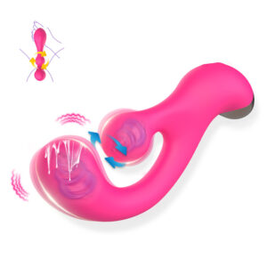 ויברטור עם עיסוי דגדגן – גירוי כפול, תנועה סיבובית, סיליקון רפואי בעיצוב נשי